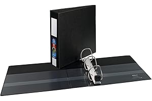 AVERY Heavy Duty 3 Ring Binder, 3 Inch, One Touch Locking D Rings, Black, 4 Pockets, 670 Sheet Capacity, PVC Free (79993)
