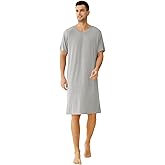 Latuza Men's Viscose Nightshirt Short Sleeves Sleep Shirt