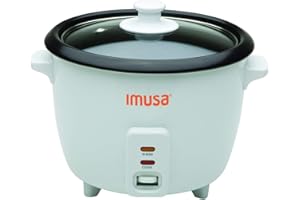 IMUSA USA GAU-00011 Electric Nonstick Rice Cooker 3-Cup (Uncooked) 6-Cup (Cooked), White