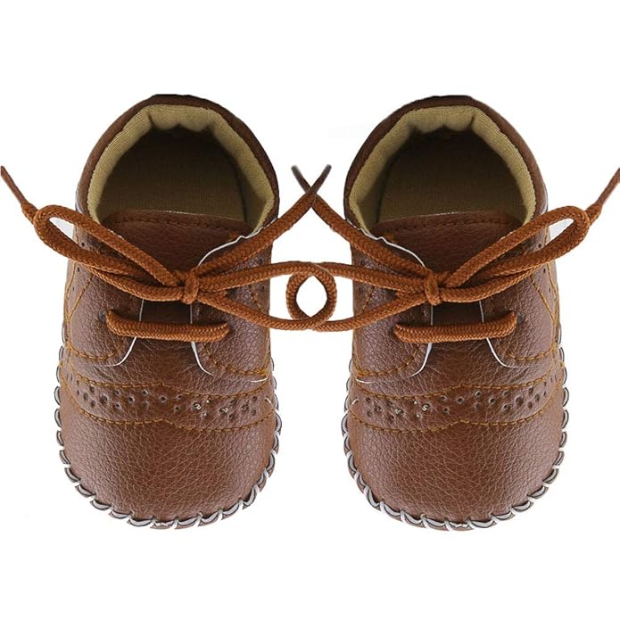 OOSAKU Baby Jungen Schuhe Schnürschuhe aus PU-Leder Säuglingskleinkind-Krippen-Mokassins