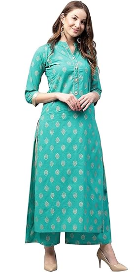 DESIGNER Women's Cotton Straight Kurta 