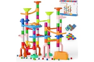 Marble Run, 135pcs Marble Maze Game Construction Building Toys for Kids, Marble Track Race Set STEM Learning Toys Gift for Bo