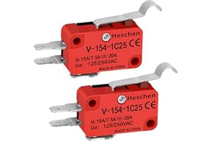 Heschen Micro switch V-154-1C25 SPDT Crank type 20A 250VAC 2 Pack