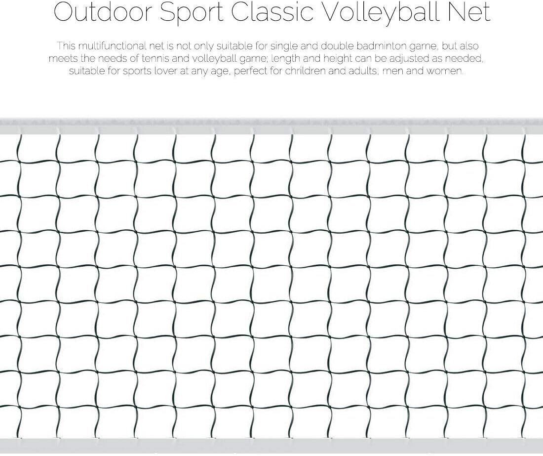 Sports Volleyball Net - Volleyball Replacement Net Standard Size (32 FT x 3 FT) with Steel Cable, Reinforced Side Tapes for Beach Garden Yard Pool Indoor Outdoor Play(Net Only) : Sports & Outdoors