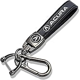 Comburvo Leather Car Keychain for Acura Integra RSX TSX TL Series Car Key Chain Ring Accessories for Men and Woman Black