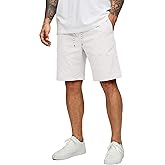 COOFANDY Mens Casual Shorts Cotton Drawstring 9 inch Chino Shorts Stretch Elastic Waist Summer Beach Golf Shorts
