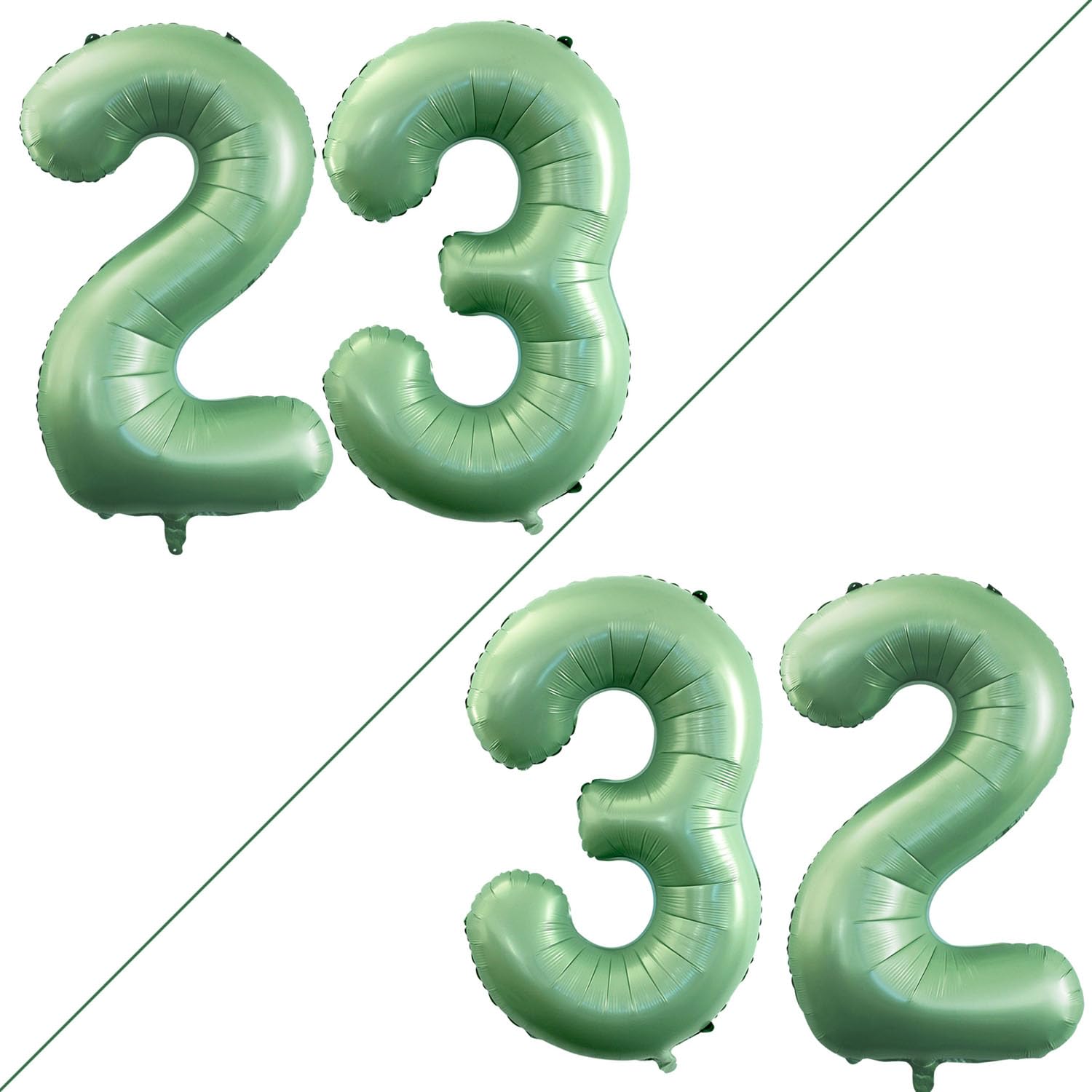 Photo 1 of GOER Number 23 Balloons for 23rd Birthday Party Decorations,42 Inch Jumbo Foil Helium 32 Balloons for 32nd Birthday Party Decoration (Sage Green)