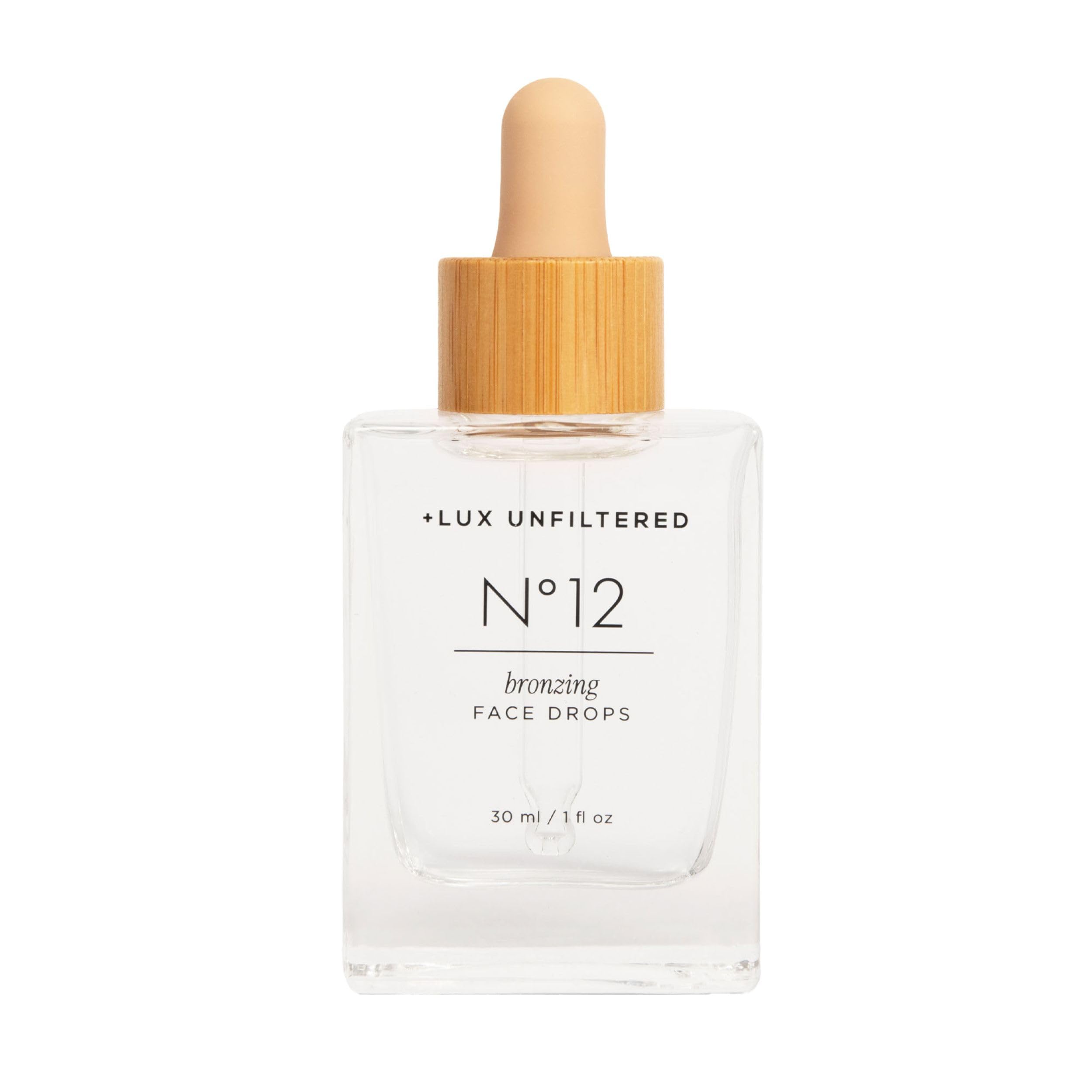 Photo 1 of + Lux Unfiltered N°12 Face Tanning Drops - Non-Comedogenic Bronzing Drops for Face with Hyaluronic Acid, Vitamin E, & Passionfruit Oil - Fragrance Free, Cruelty Free, & Vegan Self Tanner