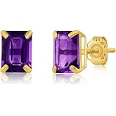 Solid 14K Gold 7x5mm Solitaire Gemstone Stud Earrings for Women | Anti Tarnish Birthstone Earring Studs | Lightweight Stud Earrings for Women by MAX + STONE