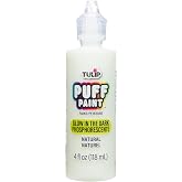 Tulip Puff Glow In The Dark Fabric Paint, Permanent Craft Paint for Clothes, DIY Projects, Notoxic, 4 fl oz, Glow Natural