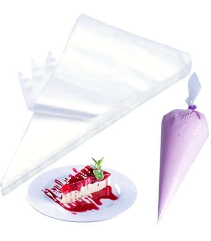 TAKUZA Lot De 100 Petites Poches à Douille Jetables Professionnelles Avec 5 Pinces Pour Poche à Douille, Poches à Douille Pour Décoration De Pâtisseries, Gâteaux, Biscuits, Pâtisseries Maison