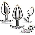 Anal Plug Beginner Set Anal Toys - Beginner 4 Piece Set Sex Toys with Crystal Hook Base SM Sex Toys for Adult Games Toy Anal Trainer Kit buttplug for Adult Unisex Women and Men Couple