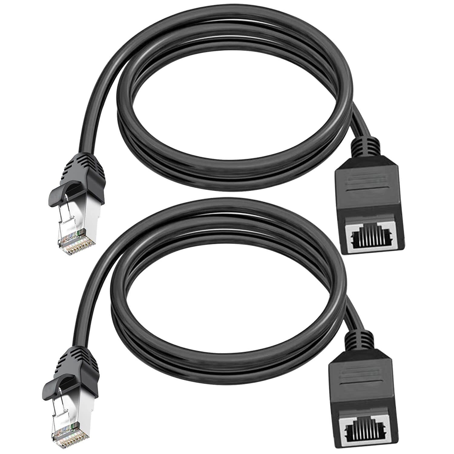 Photo 1 of OUYFBO Ethernet Extension Cable, RJ45 Male to Female Ethernet LAN Male to Female Connector Network Extension Cable RJ45 Extension Patch Cable Extender Cord (2ft/60cm) - 2Pack