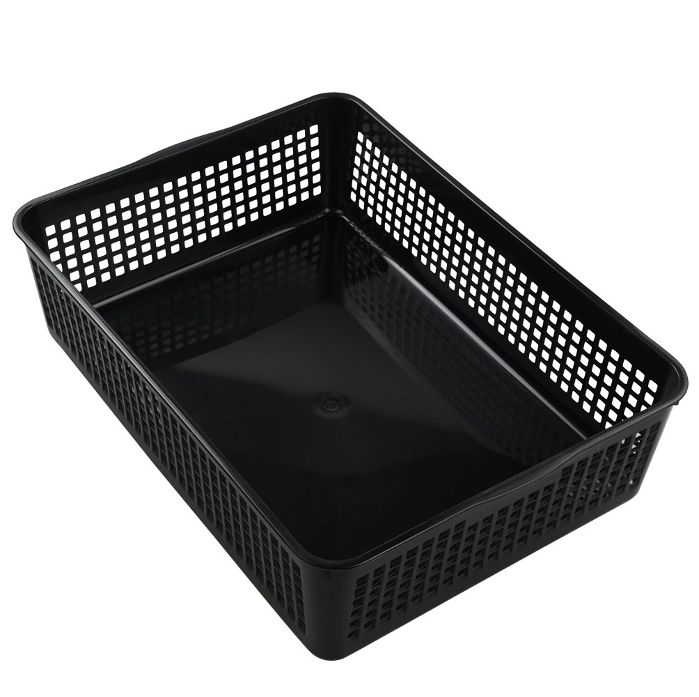 Photo 1 of Saedy Black Plastic Basket Trays for Files, Letters, Documents, Set of 6