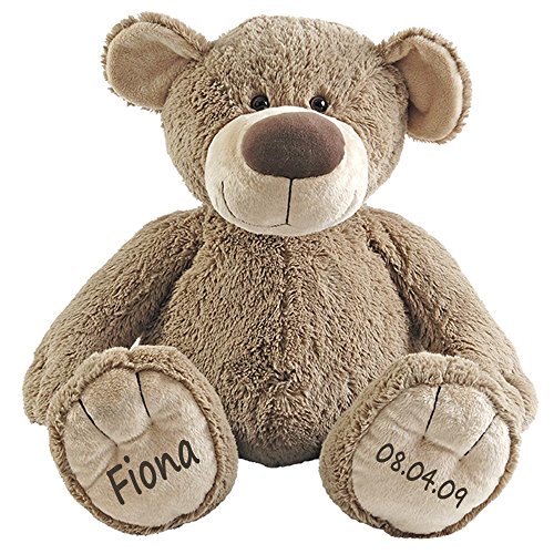 Elefantasie Stofftier Teddy Bär Geschenk mit Namen und Geburtsdatum personalisiert 30cm