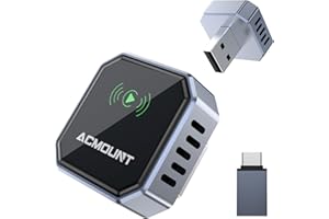 Acmount 2 in 1 Wireless CarPlay Adapter & Android Auto 2026 New Upgrade Wired CarPlay to Wireless, Fast Auto-Connect, Mini US