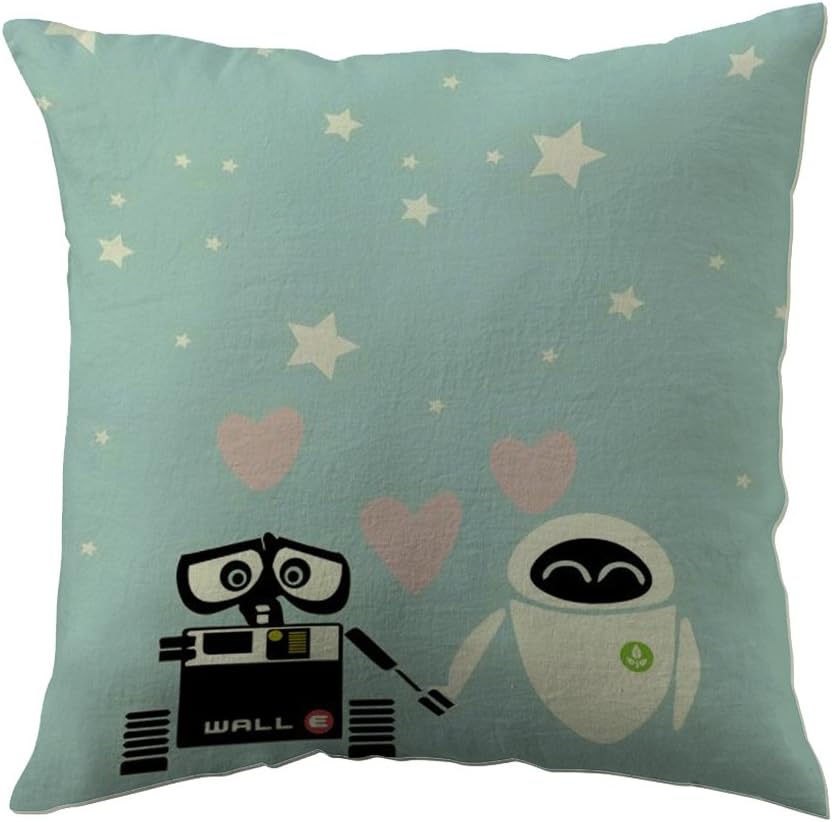 Wall E and Eve Pillowcase (16x16 inch one side)