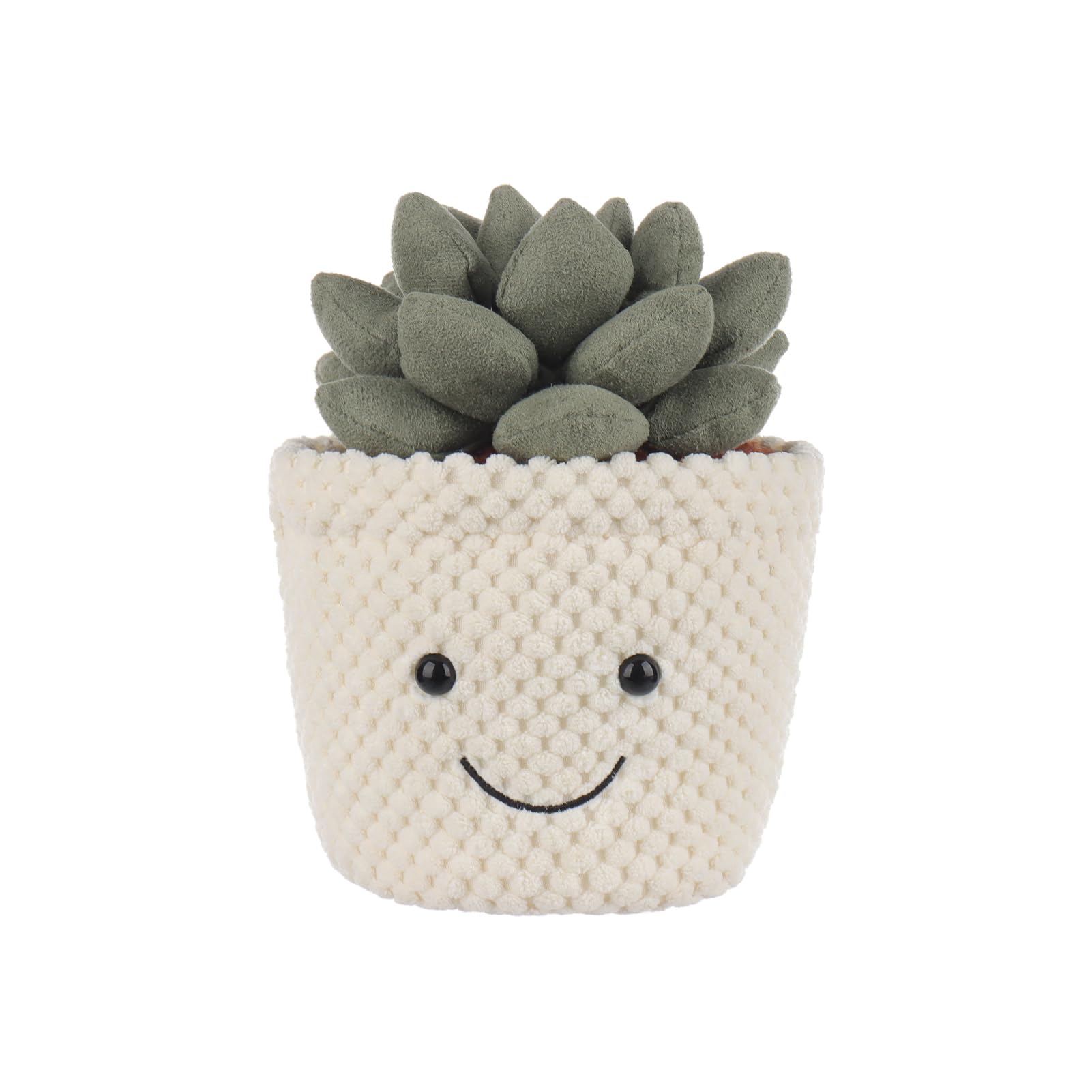Apricot Lamb Soft Succulent Plant Plush Toy, Stuffed Green Pot, Kawaii Plushie for Kids, 7"
