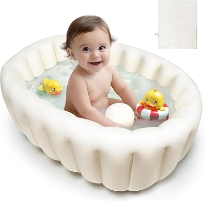 Glenmore Inflatable Baby Bath Tub Foldable Travel Tub 0-12 Months