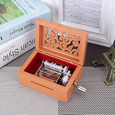 zyfun Caja de música Movimiento 15 Tonos Caja de música de manivela Tallada a Mano de