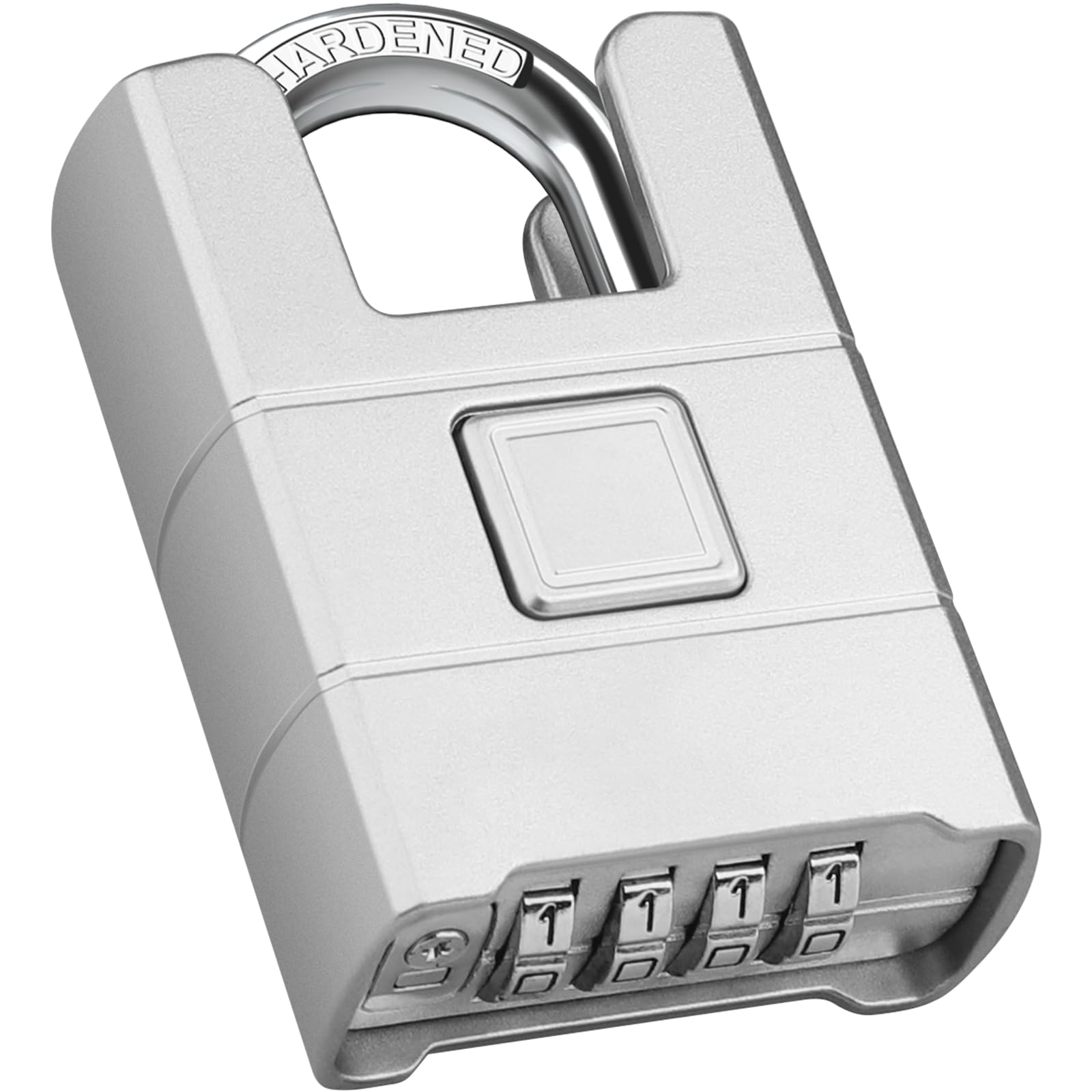 Diyife Large Heavy Duty Combination Padlock Outdoor, [Anti-Cutting] [Waterproof] 4-Digit Padlocks with Code, High Security Padlock with 8mm Thick Shackle for Gate, Shed, Fence,School,Gym (Silver)