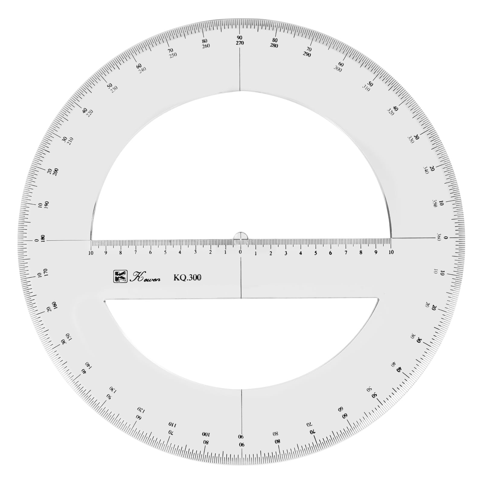 360 Full Circle Protractor, 30cm Plastic Math Measuring Tools Round Protractors Ruler Full Midround Angle Protractor