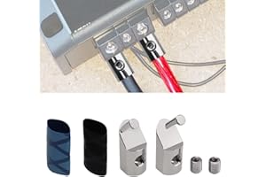 URLWALL 2PCS Input Wire Gauge Reducer, Offset Angled 1/0 Gauge to 4 Gauge Amp Input Reducers, Car Audio Power/Ground Input Reducer Connection Brass with Nickel Plated (Silver)