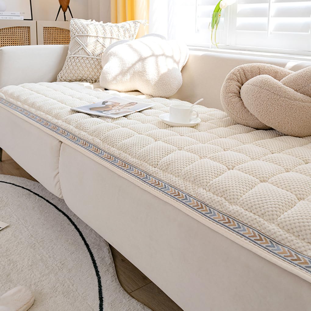 Photo 1 of HOMEREFROM Pet Couch Cover for Sofa, Dog Couch Cover Protector, Spfa Covers for Dogs Washable, Non Slip Dog Bed Sofa Covers (27.55 * 82.67 in, White)
