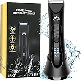 Suttik Manscape Body & Pubic Hair Trimmer for Men, Groin & Ball Trimmer Men, Electric Razor Mens Grooming Kit, Body Groomer Ball Shaver for Smooth Wet/Dry Shaving, Led Light