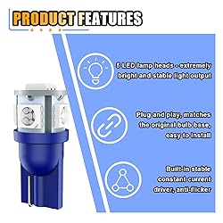 smilfuy 10PCS T10 194 168 LED Light Bulbs, Dash