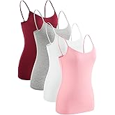 Rosyline 4 Piece Women Camisole Basic Undershirt Adjustable Spaghetti Strap Tank Top