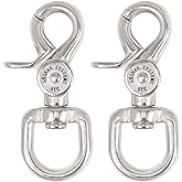 SHONAN 2.65" Trigger Snap Hooks, Marine Grade Stainless Steel 316 Swivel Trigger Snaps, 100 Lbs Capacity Scissor Snaps, 2 Pack Lobster Claw Clips for Flag Pole, Dog Leash, Camera Straps, and Cages
