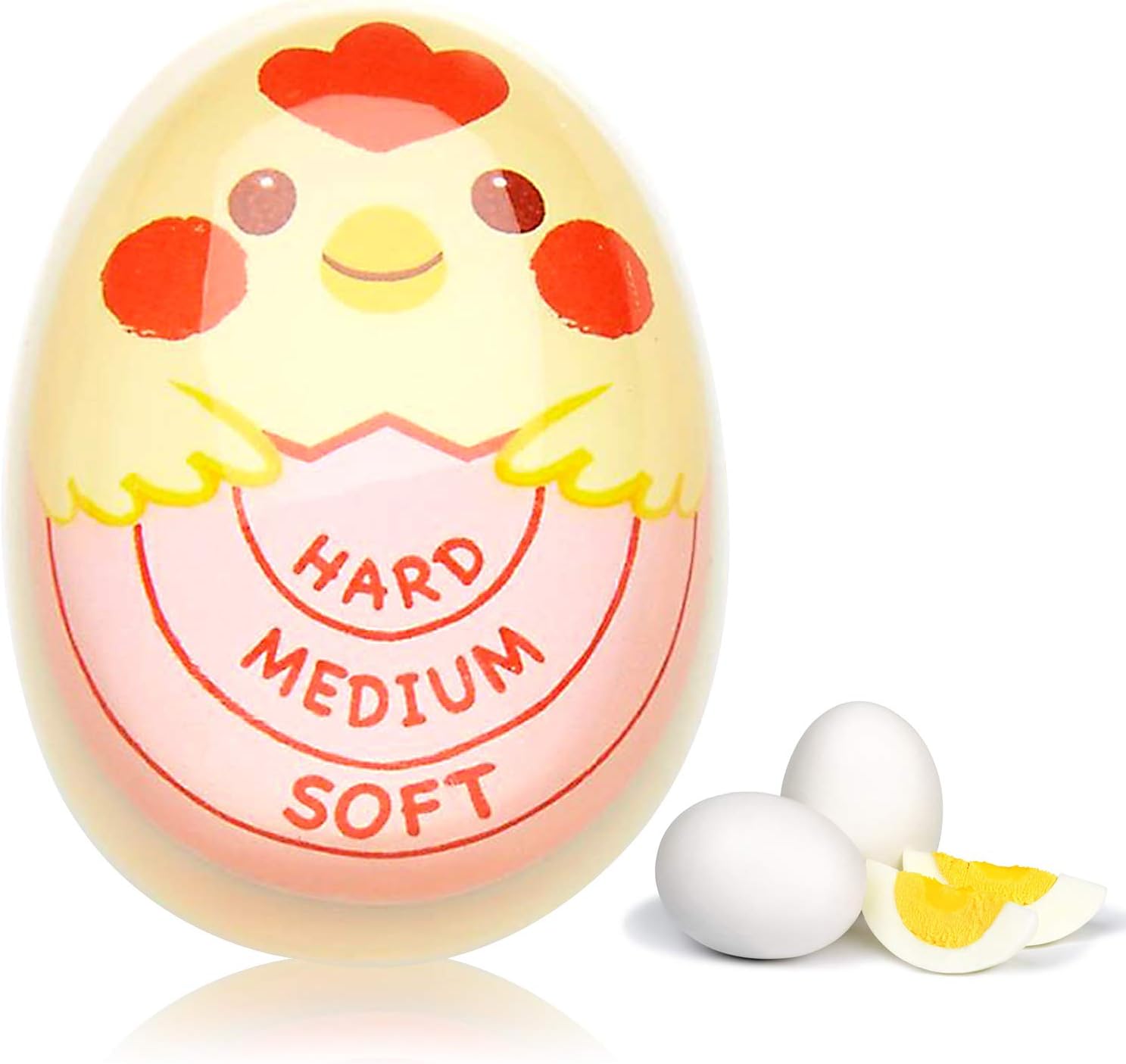 MHwan Egg Boiler Timer, Egg Timers Kitchen, Colour Changing Indicator Hard Medium and Soft Egg