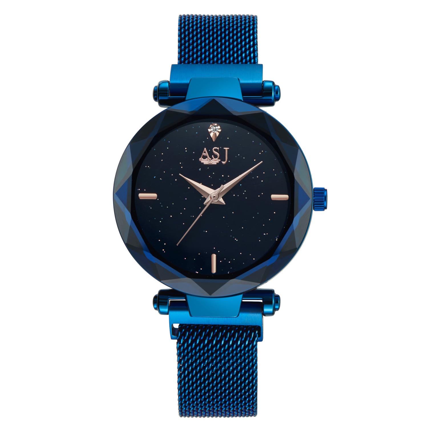 MASTOP Luxury Women Watches Analog Quartz Watch Bracelet Watch Mesh Band Waterproof Wrist Watches for Ladies, Fashion/Blue, Quartz Watch