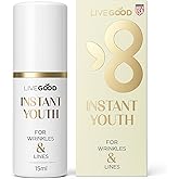 LIVEGOOD Instant Youth Wrinkle Reducer, Face and Eye Smoothing Cream for Fine Lines and Puffiness, Fast-Absorbing Silicate Formula for Temporary Firming and Visible Results in Minutes (30 mL)