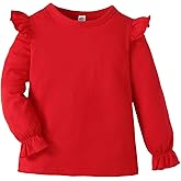 LYSMuch 1-7T Toddler Baby Girls Blouse Long Sleeve Ruffle Shirt Solid Top Clothes