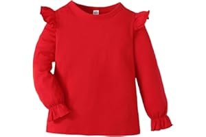 LYSMuch 1-7T Toddler Baby Girls Blouse Long Sleeve Ruffle Shirt Solid Top Clothes