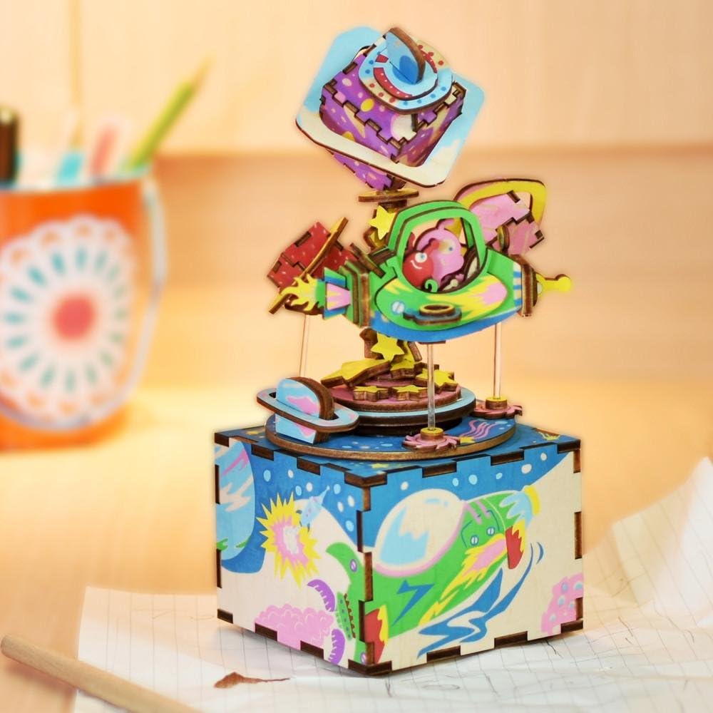 DIY Music Box/artesanía adornos/Rotative Music Box/Universo ...