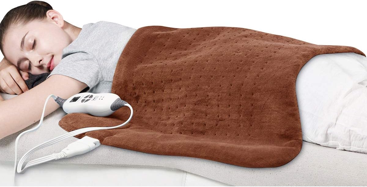 Tech Love XXL Electric Heating Pad for Neck Shoulder and Back Pain Relief with Fixation Strap Moist Heat Pad with Auto Shut Off Extra Large 20'' x 28'' - Maya Blue: Health & Personal Care