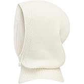 Lilax Hooded Scarf Hat for Women, Balaclava Knit Skull Cap Beanie Hat (Cream)