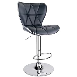 Leopard Shell Back Adjustable Swivel Bar Stools, PU