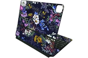 MightySkins Skin Compatible with Apple Magic Keyboard for iPad Pro 12.9" (5th Generation) - Midnight Blossom | Protective, Du
