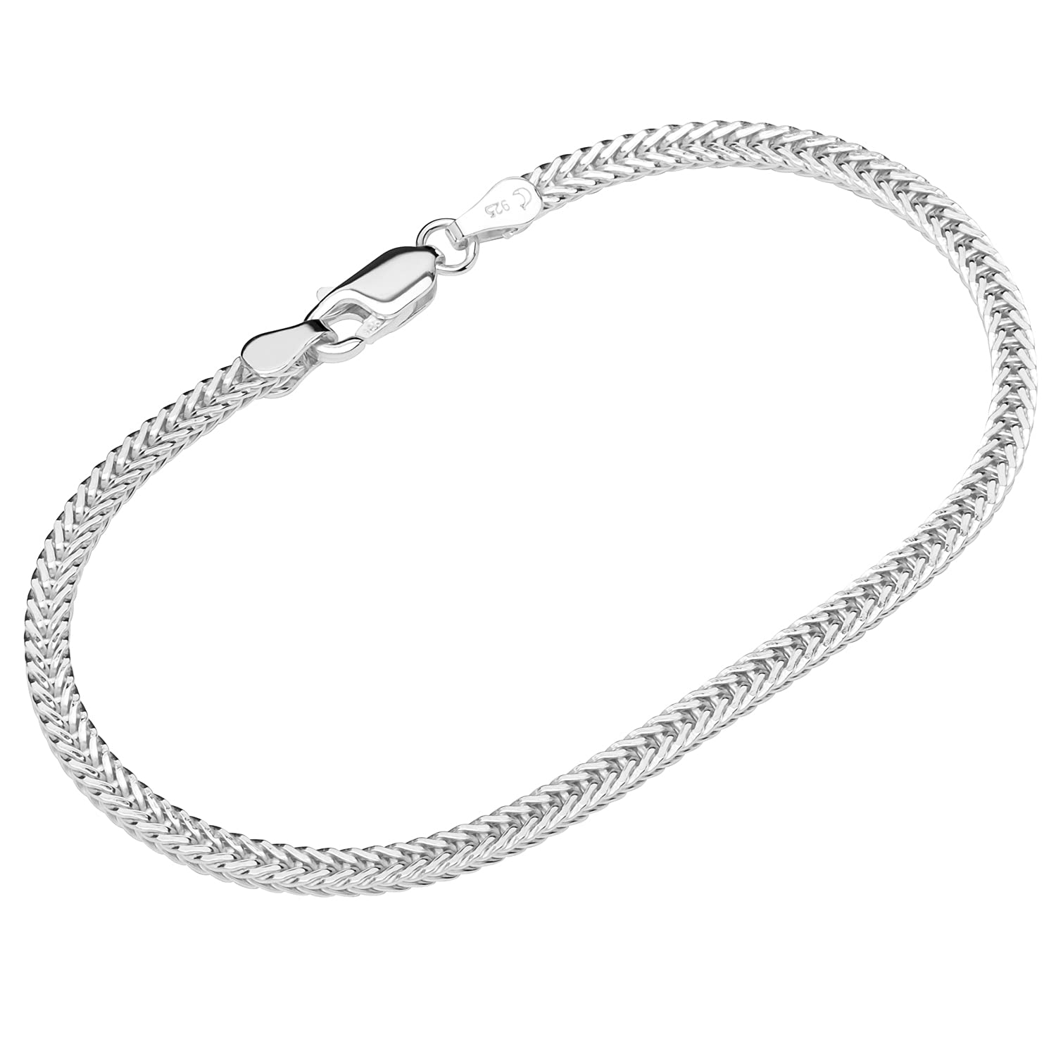NKlaus bracelet 925 Sterling Silver 19cm curb chain diamond cut ladies bracelet 12315