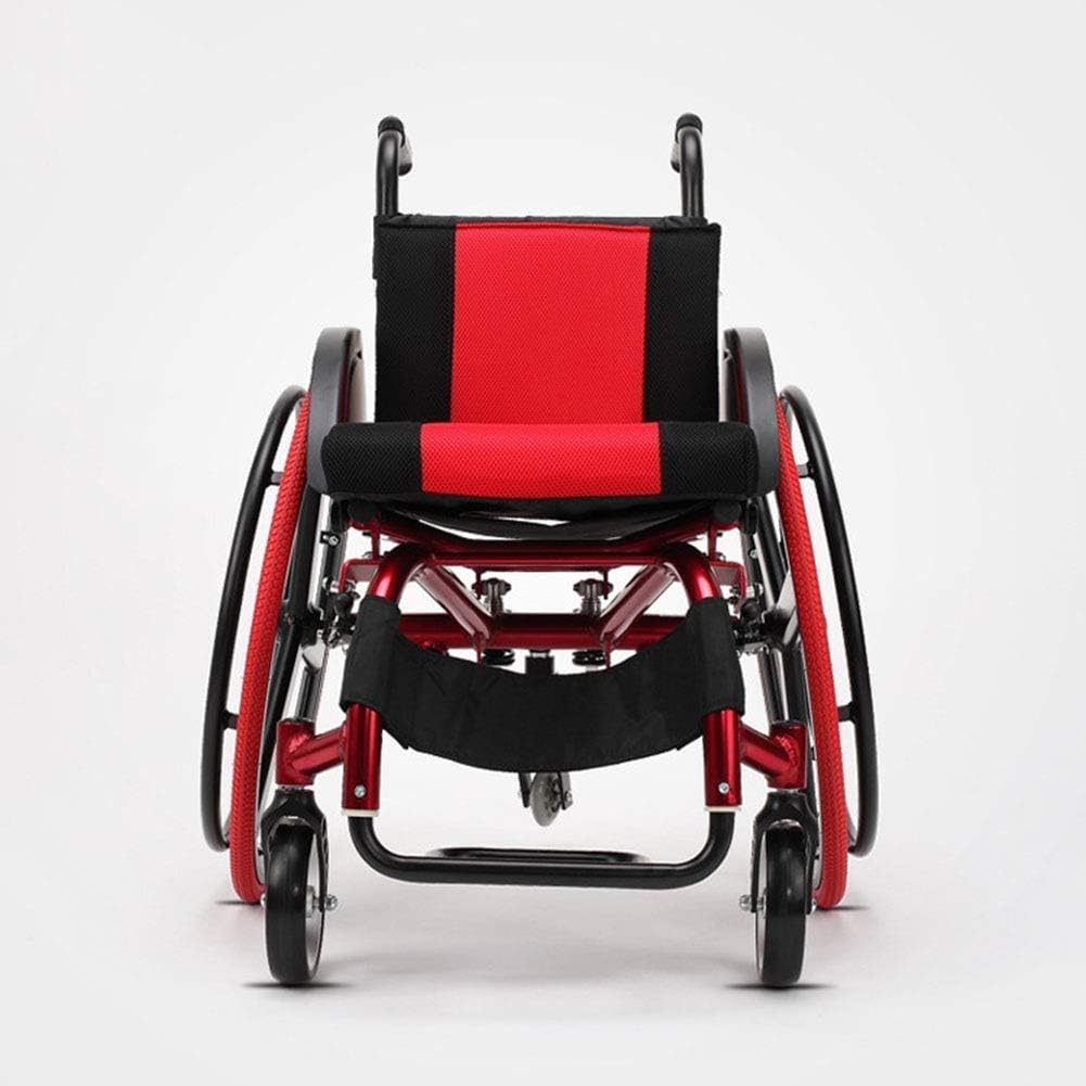 Lunzi Sports and Leisure Wheelchair Folding Light Portable with Ultra Light Aluminum Alloy Quick Release Rear Wheel Shock Absorber Trolley Disabled Elderly Driving