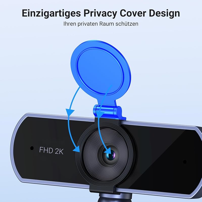 FineCam Lite 2K, Autofokus, Zwei Mikrofone, mit Objektivdeckel