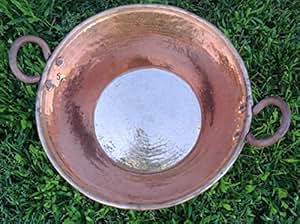 Cazo de cobre de gran mexicano cobre martillado a mano. Olla de cobre