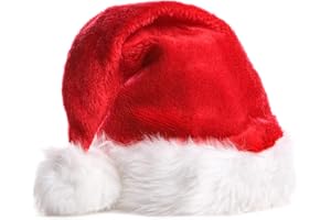 Berenlu Christmas Hat, Santa Hat, Xmas Holiday Hat for Adults, Touch Soft and Comfortable Velvet Thickened Santa Hats for Christmas New Year Holiday Party Supplies