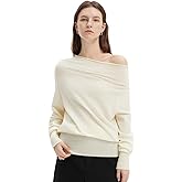 SUUKSESS Women Cashmere Oversized Off Shoulder Pullover Sweater Batwing Knit Top