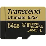 Transcend 64 GB MicroSDXC Class 10 UHS-I/U3 Memory Card with Adapter 95 Mb/s (TS64GUSDU3)