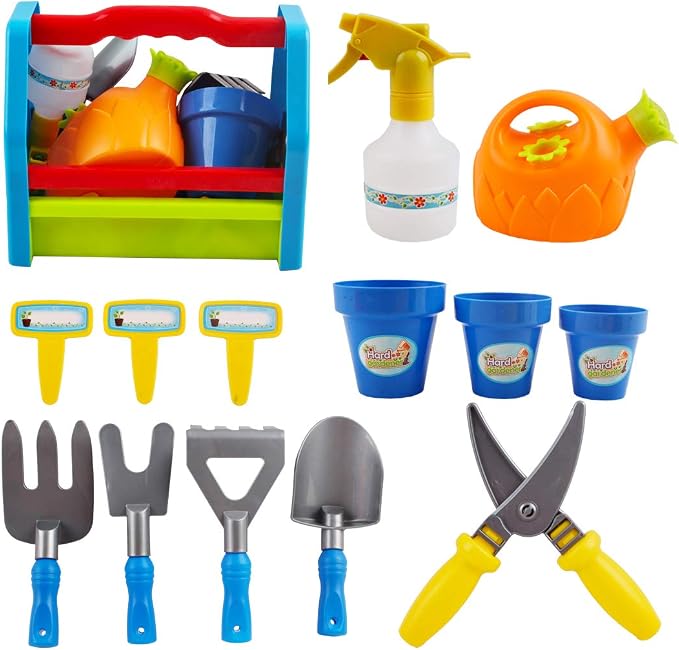 deAO Herramientas de Jardín para Niños y Niñas Juego de Botánica y ...